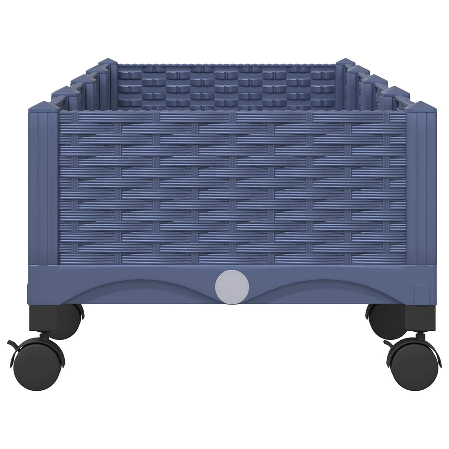 Tuinschaal met wielen Blauw Grijs 160 x 40 x 33 cm PP