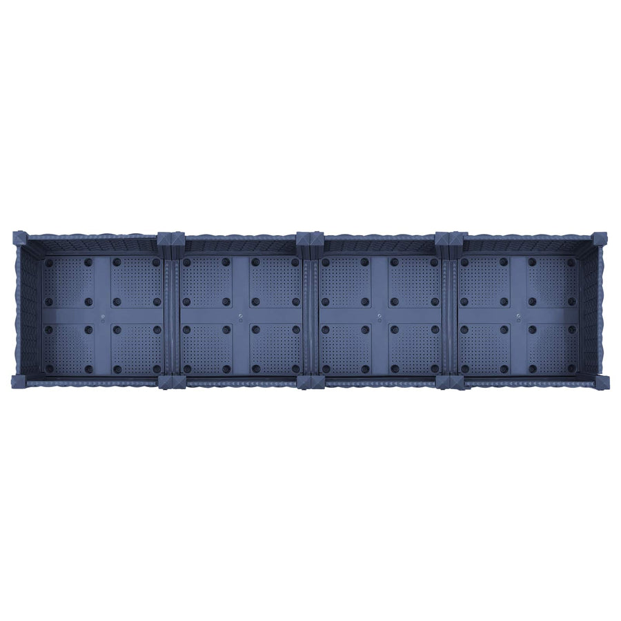 Tuinschaal met wielen Blauw Grijs 160 x 40 x 33 cm PP
