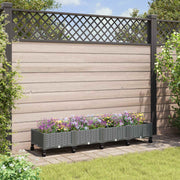 Tuinplantenbak met wielen 160x40x33 cm lichtgrijs PP