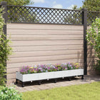 Verhoogde plantenbak met wielen 160x40x33 cm wit