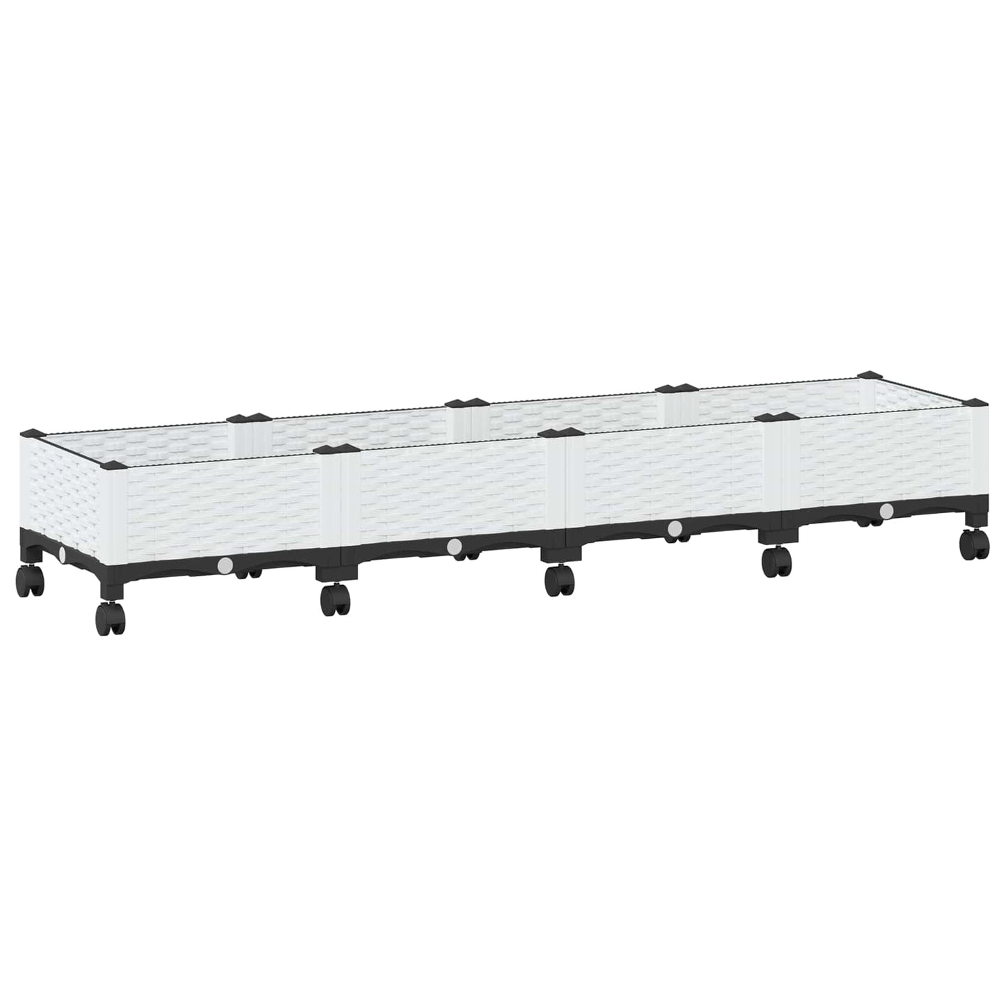 Tuinschaal met wielen Wit 160 x 40 x 33 cm PP