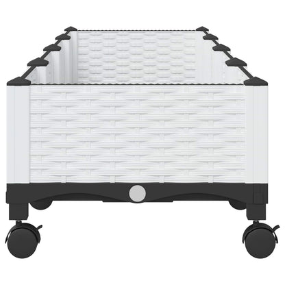 Tuinschaal met wielen Wit 160 x 40 x 33 cm PP