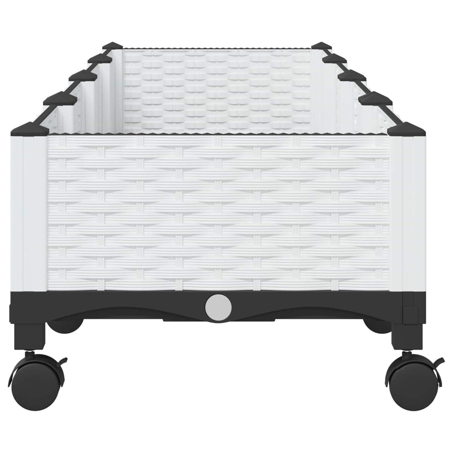 Tuinschaal met wielen Wit 160 x 40 x 33 cm PP