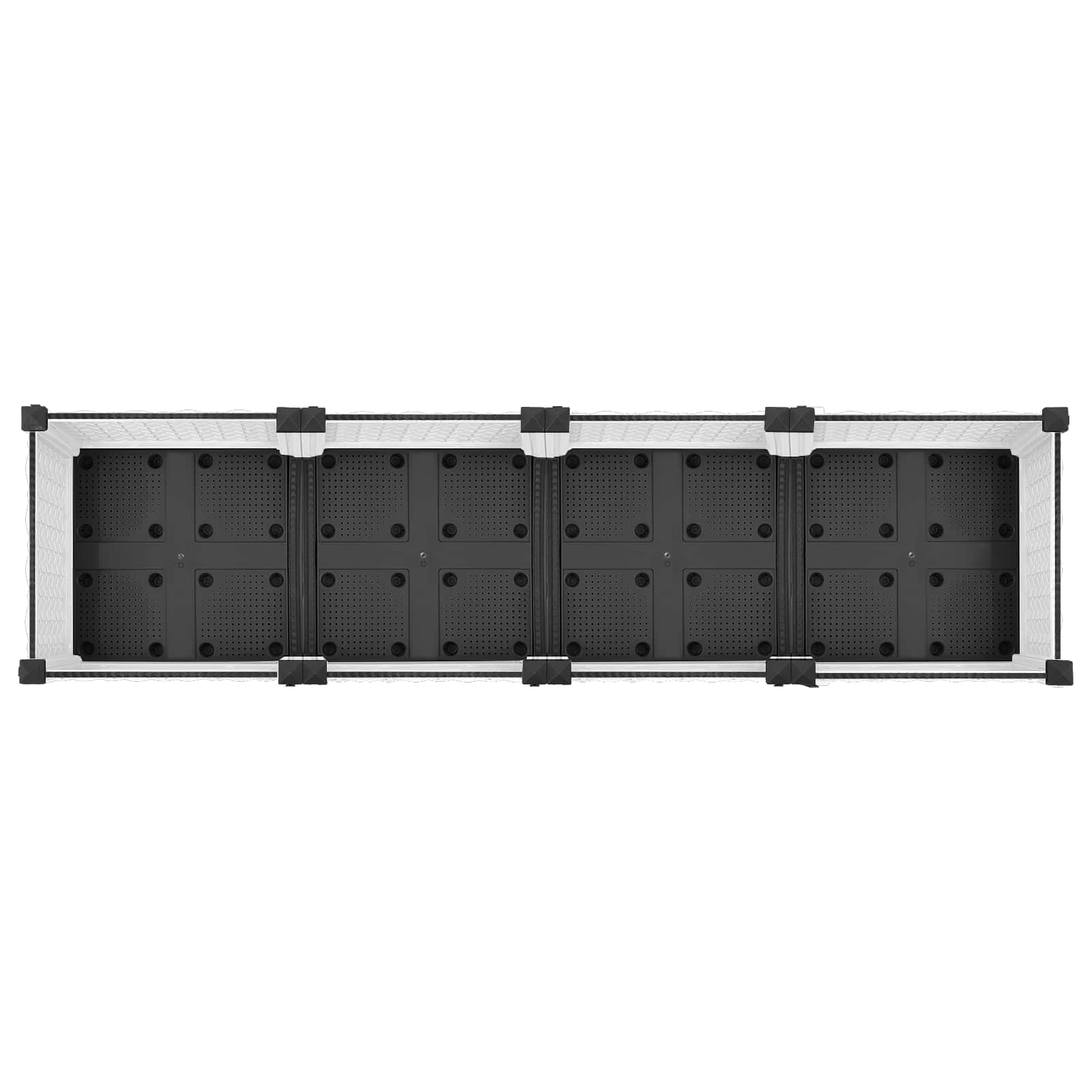Tuinschaal met wielen Wit 160 x 40 x 33 cm PP