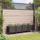 Tuinplantenbak 160x40x44 cm PP bruin met wielen