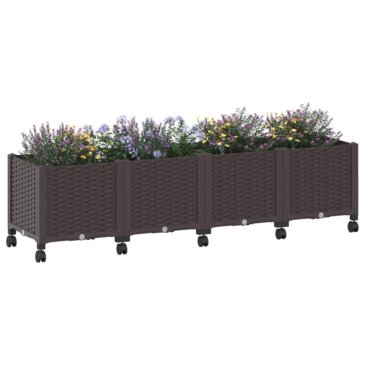 Tuinschaal met wielen Bruin 160 x 40 x 44 cm PP
