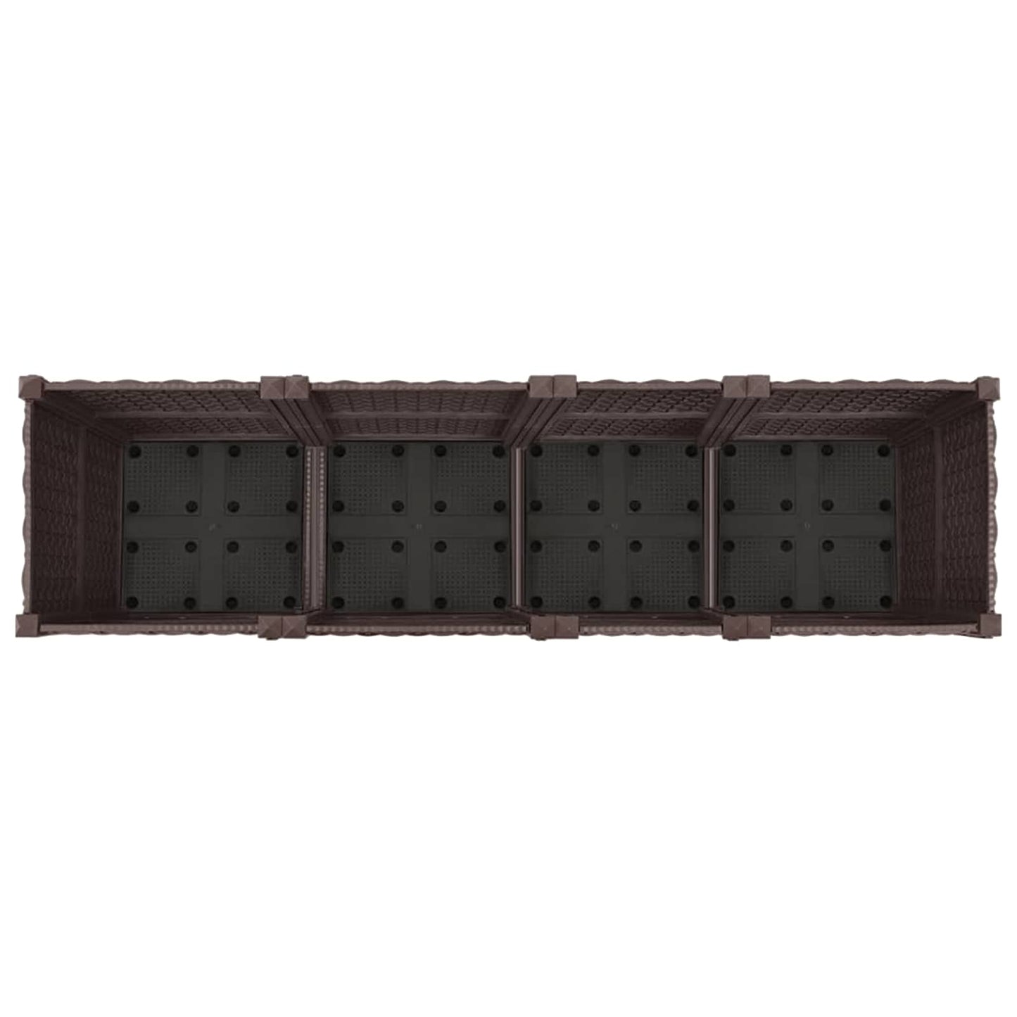 Tuinschaal met wielen Bruin 160 x 40 x 44 cm PP