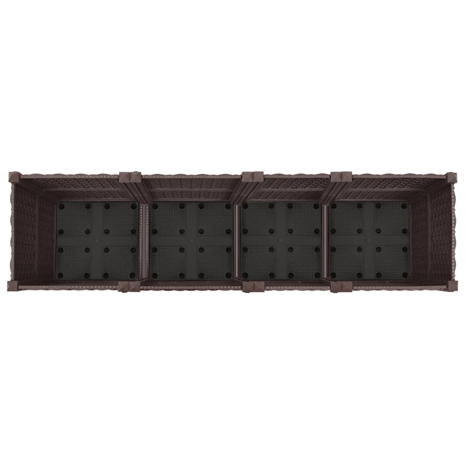 Tuinschaal met wielen Bruin 160 x 40 x 44 cm PP