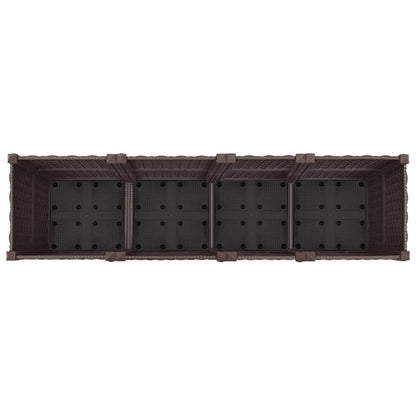 Tuinschaal met wielen Bruin 160 x 40 x 44 cm PP