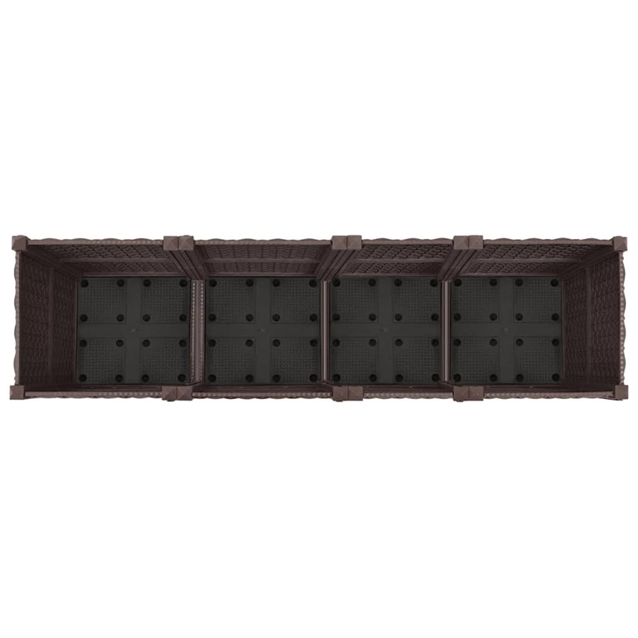 Tuinschaal met wielen Bruin 160 x 40 x 44 cm PP