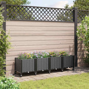 Tuinplanter met wielen 160x40x44 cm zwart PP