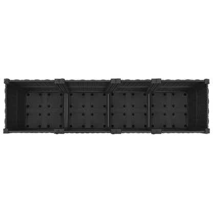 Tuinschaal met wielen Zwart 160 x 40 x 44 cm PP