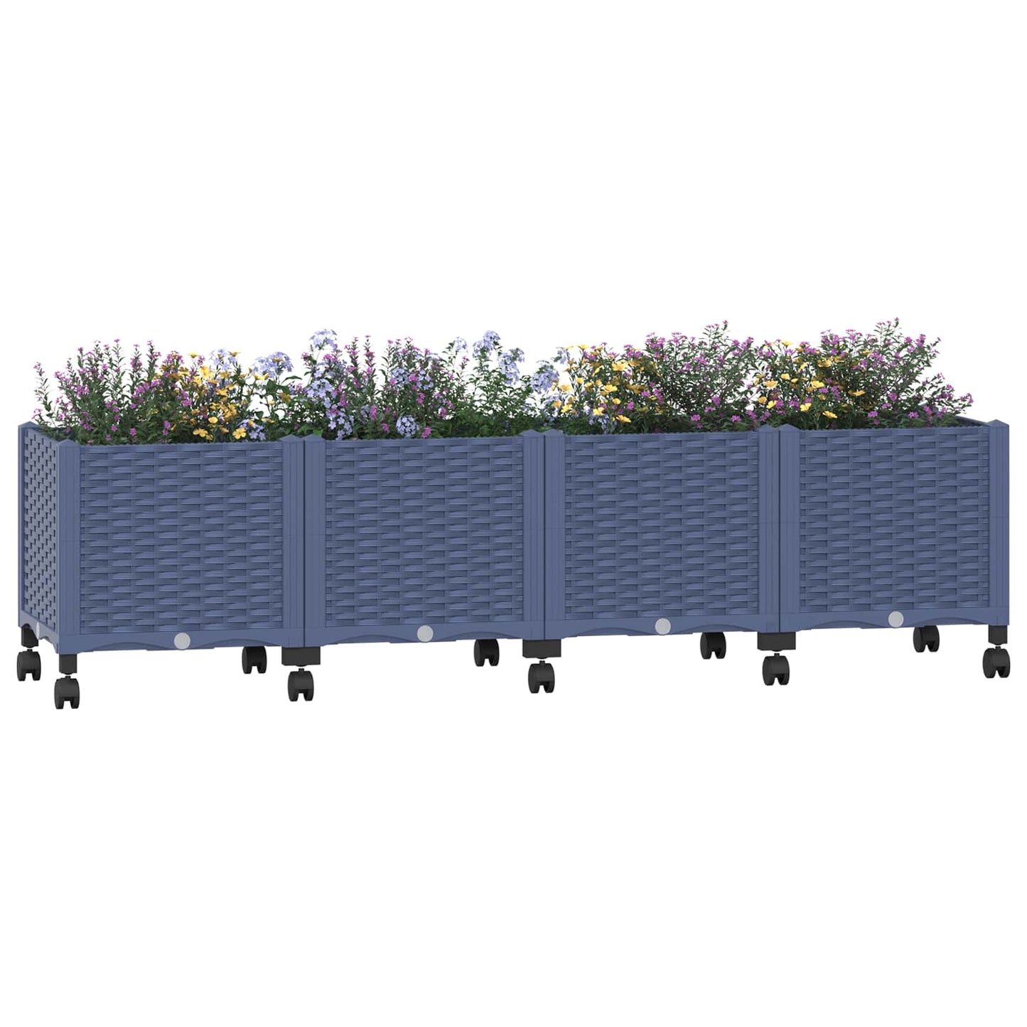 Tuinschaal met wielen Blauw Grijs 160 x 40 x 48 cm PP