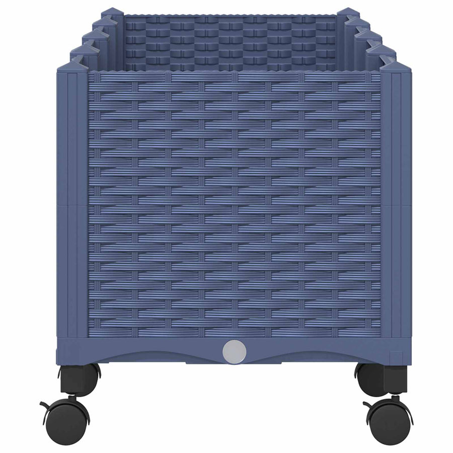Tuinschaal met wielen Blauw Grijs 160 x 40 x 48 cm PP