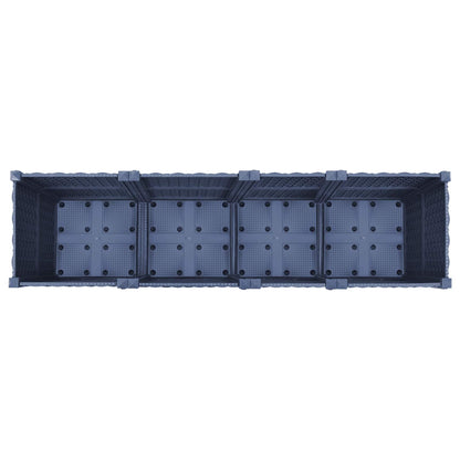 Tuinschaal met wielen Blauw Grijs 160 x 40 x 48 cm PP