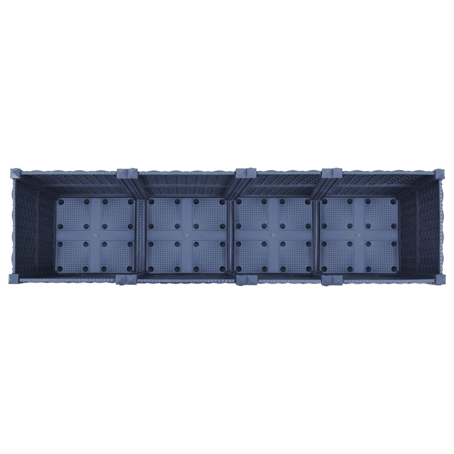 Tuinschaal met wielen Blauw Grijs 160 x 40 x 48 cm PP