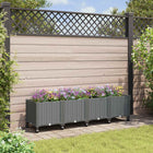 Verhoogde tuinplanter 160x40x48 cm lichtgrijs polypropyleen