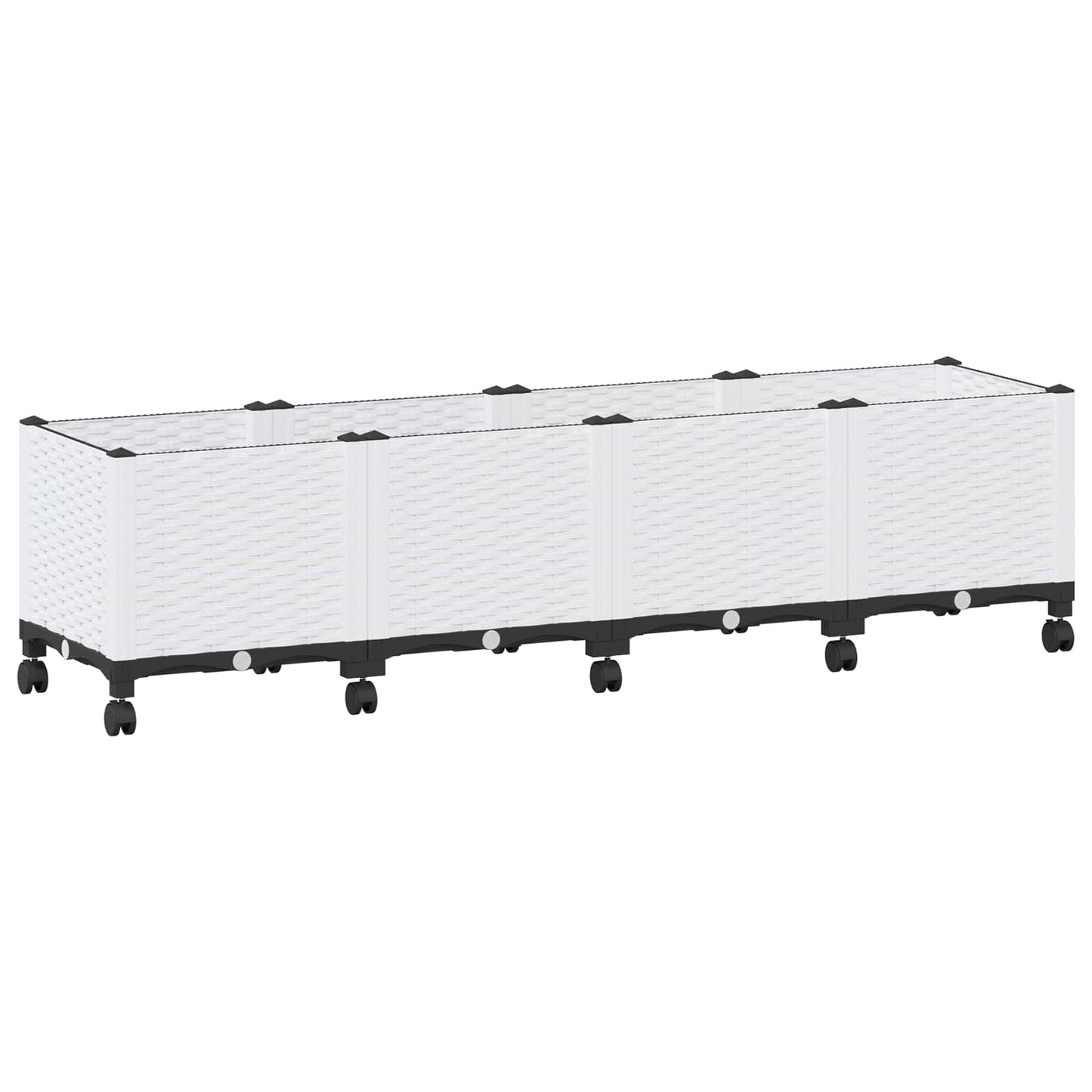 Tuinschaal met wielen Wit 160 x 40 x 48 cm PP