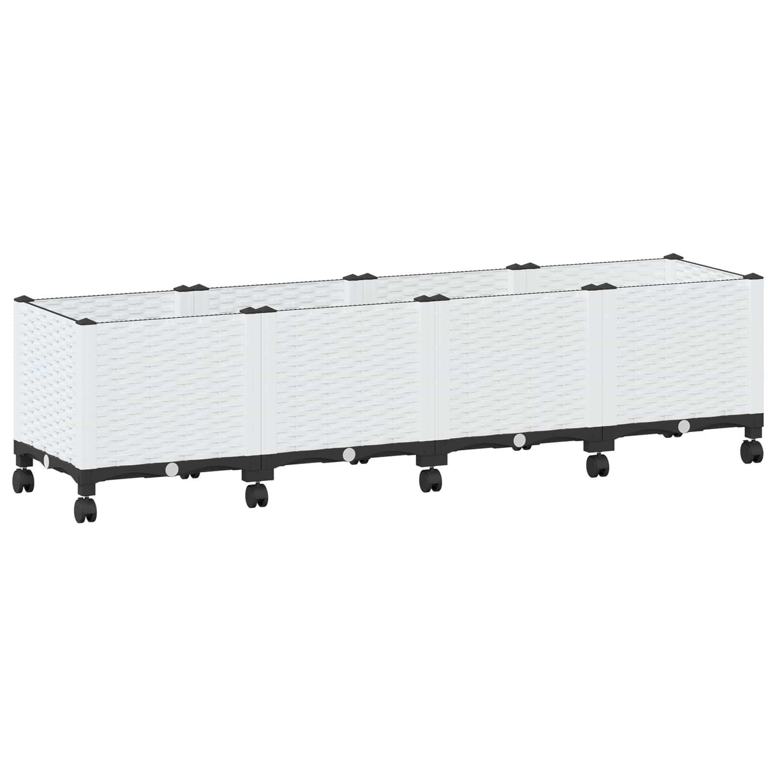 Tuinschaal met wielen Wit 160 x 40 x 48 cm PP