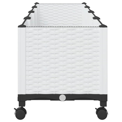Tuinschaal met wielen Wit 160 x 40 x 48 cm PP
