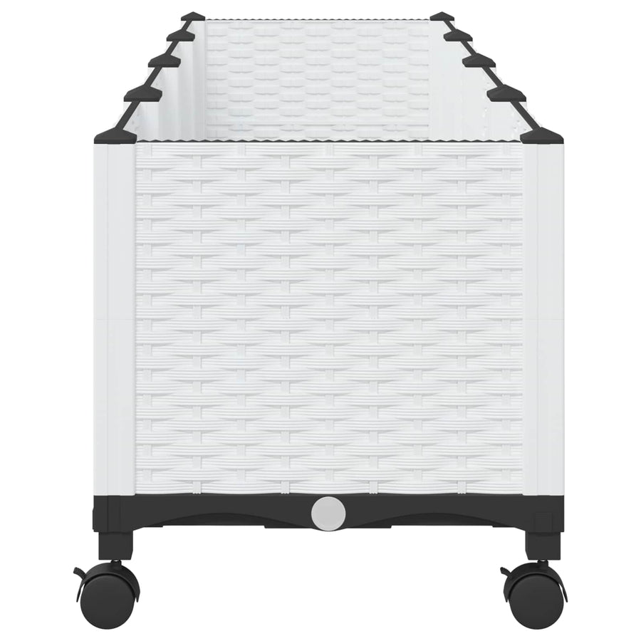 Tuinschaal met wielen Wit 160 x 40 x 48 cm PP