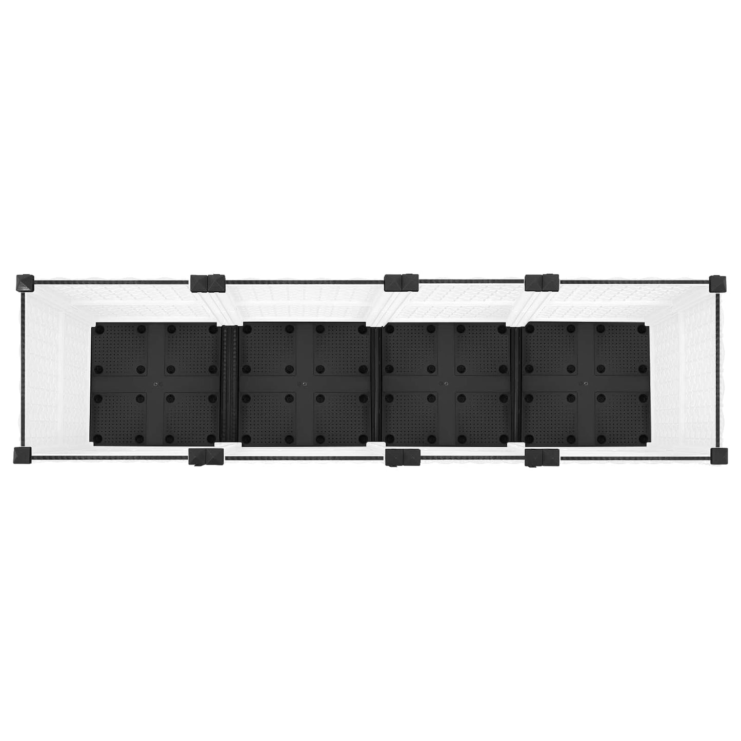 Tuinschaal met wielen Wit 160 x 40 x 48 cm PP