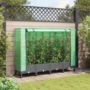Tuinplantenbak met kas 160x40x129 cm lichtgrijs PP