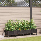 Tuin Pot met Irrigatie en Wielen 4 st Bruin 160 x 40 x 28 cm PP