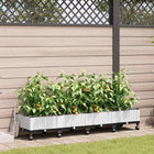 Tuin Pot met Irrigatie en Wielen 4 st Wit 160 x 40 x 28 cm PP