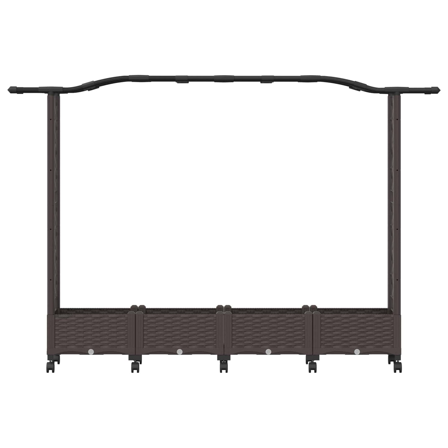 Verhoogd Bed met Trellis en Dak Bruin 207 x 40 x 129 cm PP