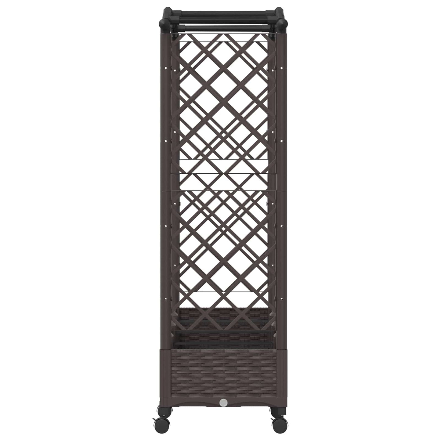 Verhoogd Bed met Trellis en Dak Bruin 207 x 40 x 129 cm PP