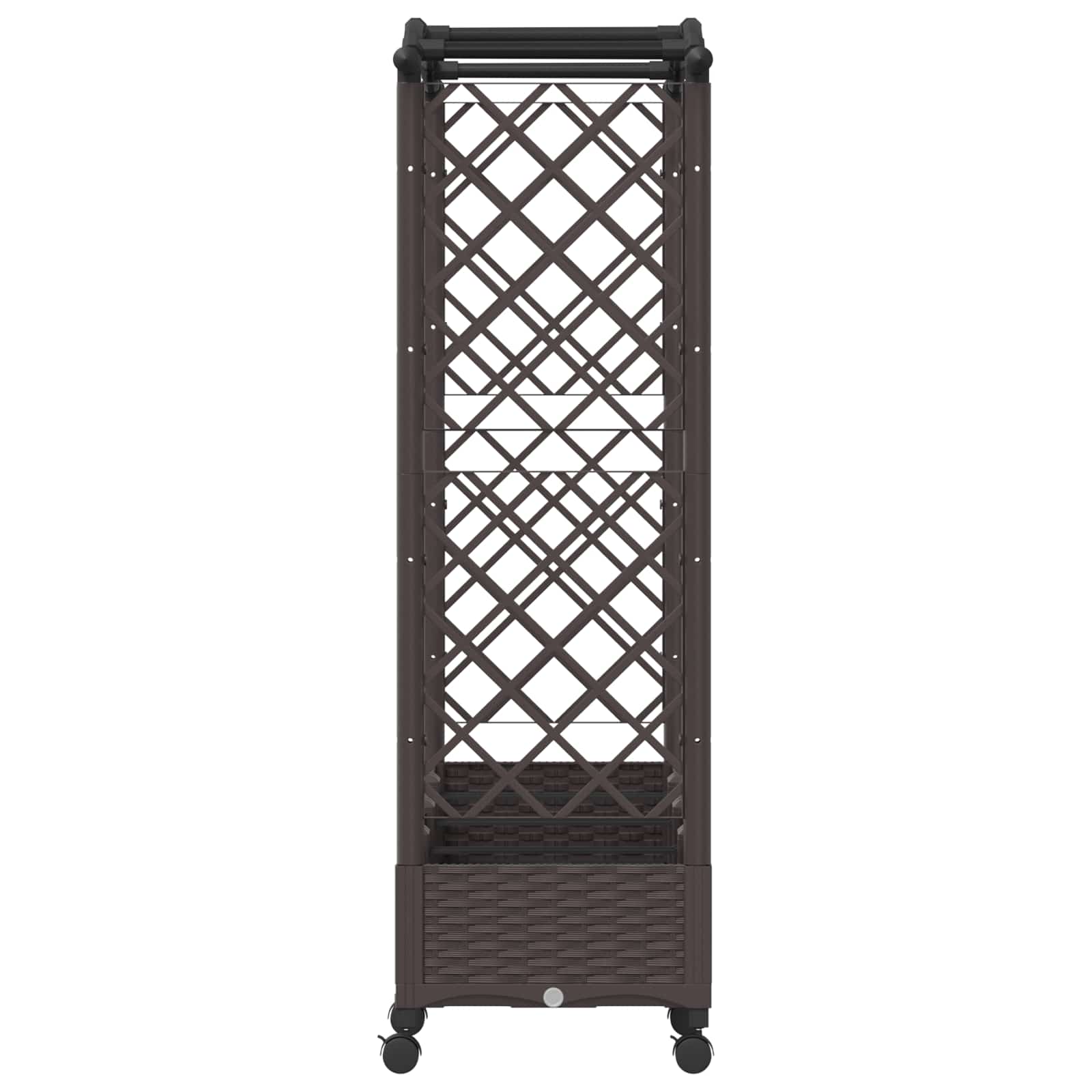 Verhoogd Bed met Trellis en Dak Bruin 207 x 40 x 129 cm PP