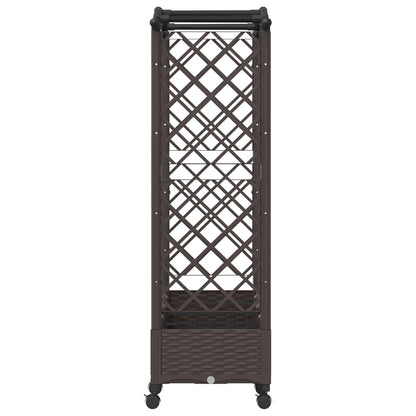 Verhoogd Bed met Trellis en Dak Bruin 207 x 40 x 129 cm PP