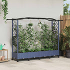 Verhoogd tuinbed grijs 207x40x129 cm polypropyleen met dak