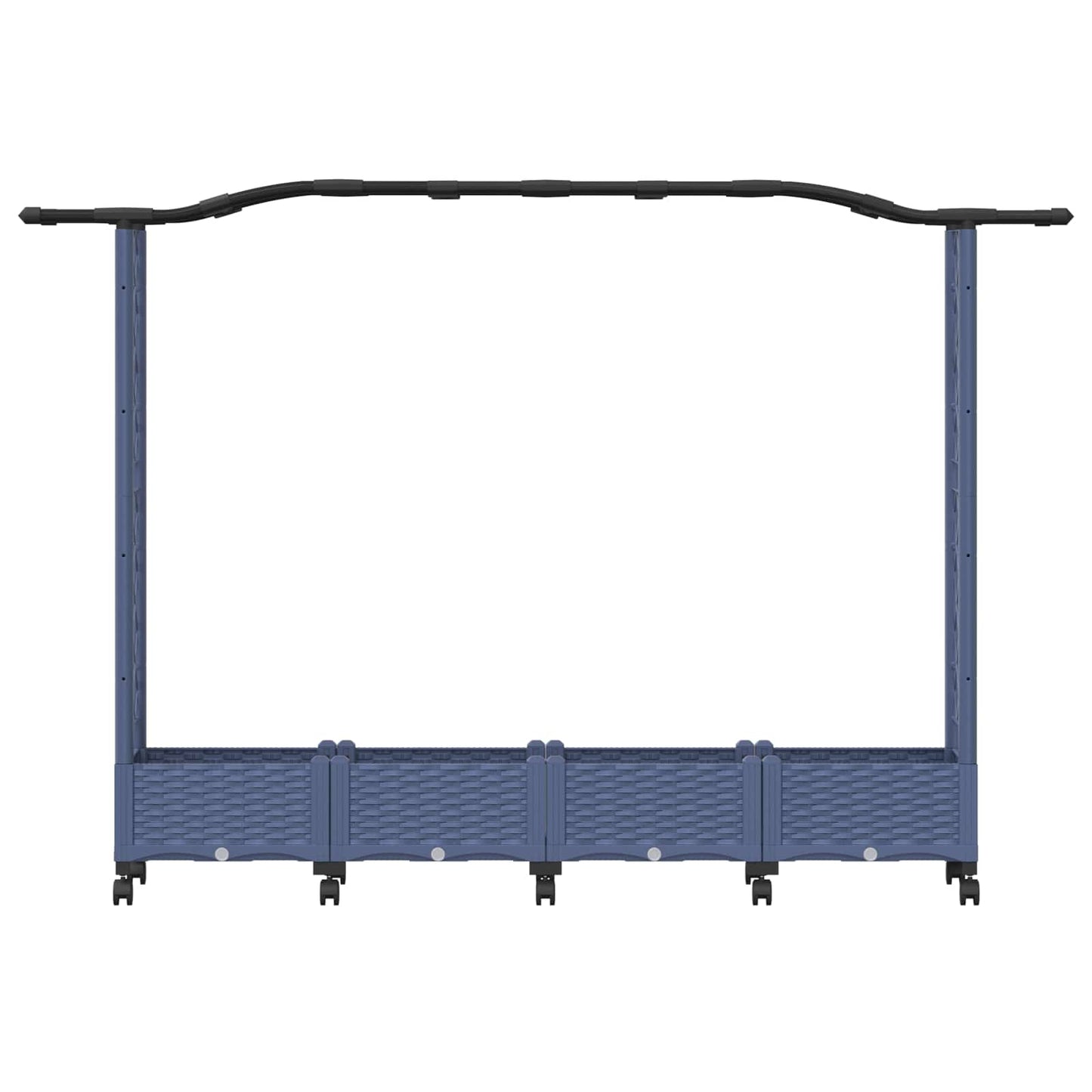 Verhoogd Bed met Trellis en Dak Grijs 207 x 40 x 129 cm PP