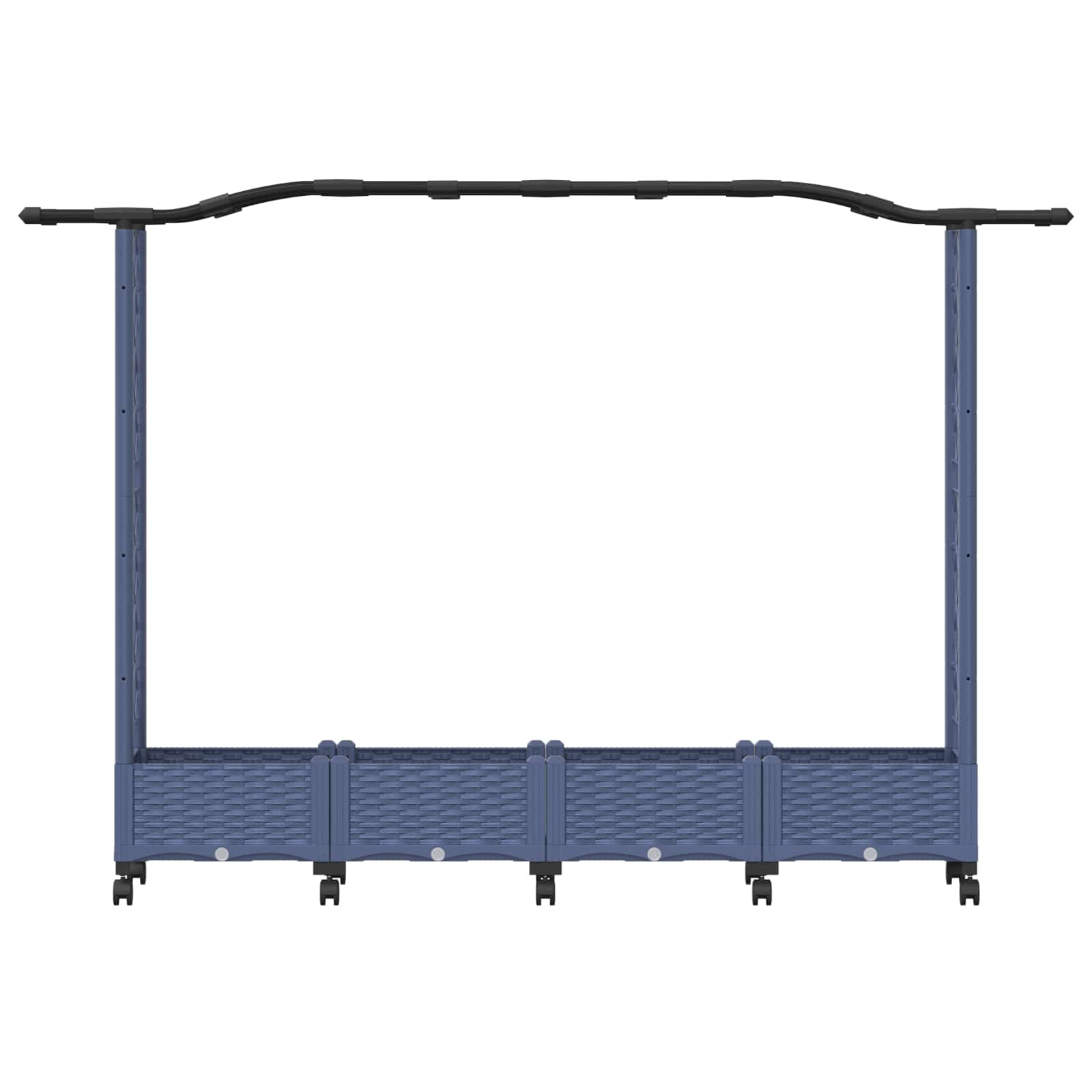 Verhoogd Bed met Trellis en Dak Grijs 207 x 40 x 129 cm PP