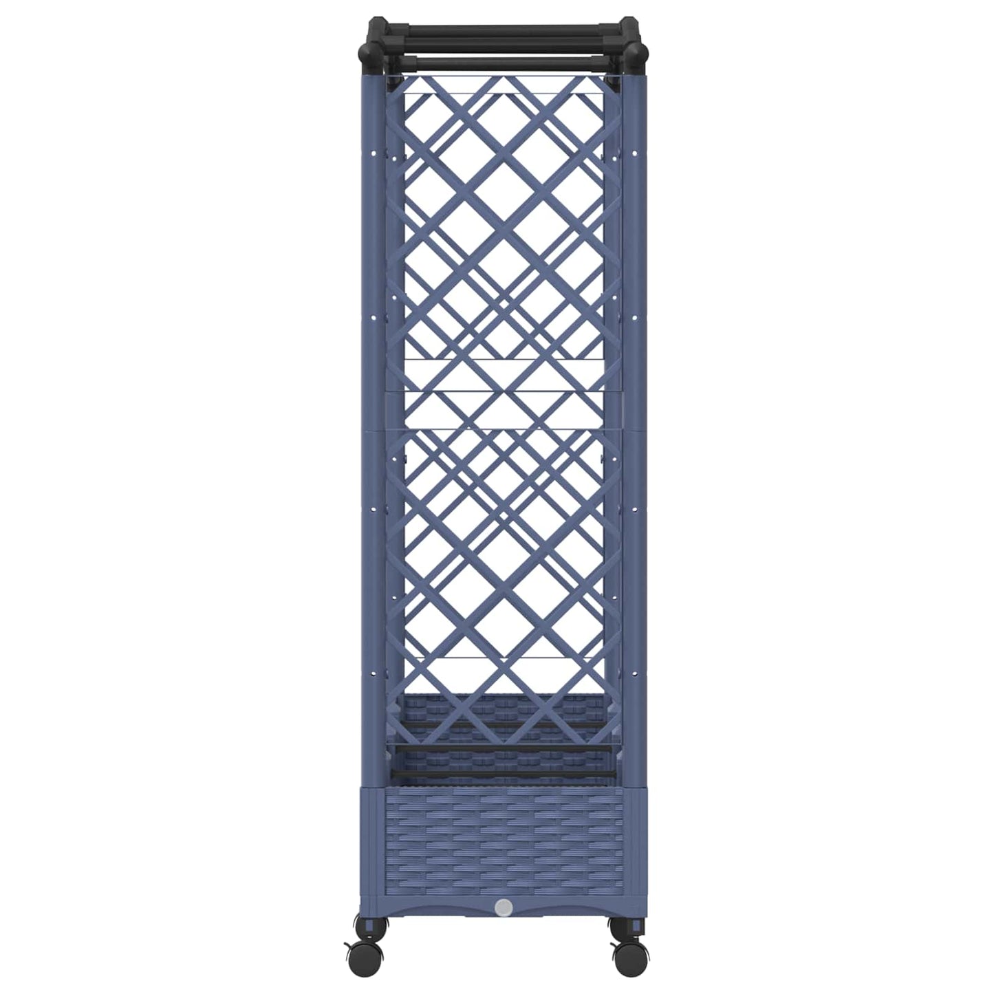 Verhoogd Bed met Trellis en Dak Grijs 207 x 40 x 129 cm PP