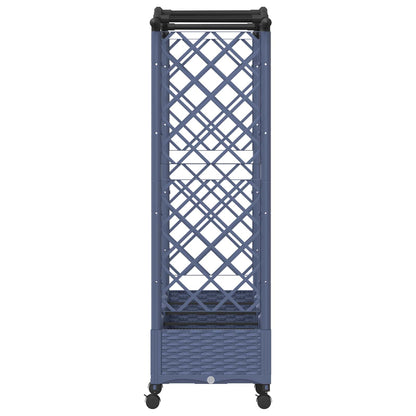 Verhoogd Bed met Trellis en Dak Grijs 207 x 40 x 129 cm PP
