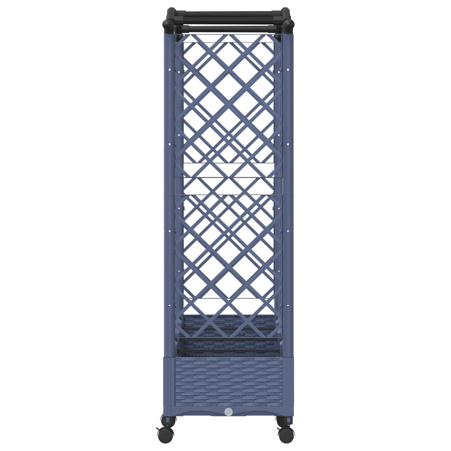 Verhoogd Bed met Trellis en Dak Grijs 207 x 40 x 129 cm PP