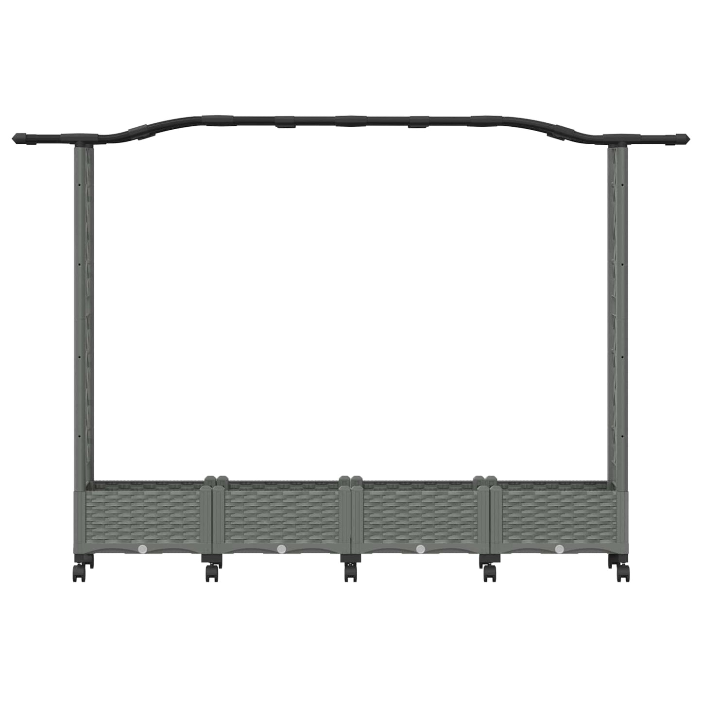 Verhoogd Bed met Trellis en Dak Lichtgrijs 207 x 40 x 129 cm PP