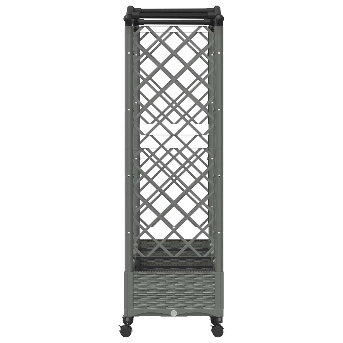 Verhoogd Bed met Trellis en Dak Lichtgrijs 207 x 40 x 129 cm PP