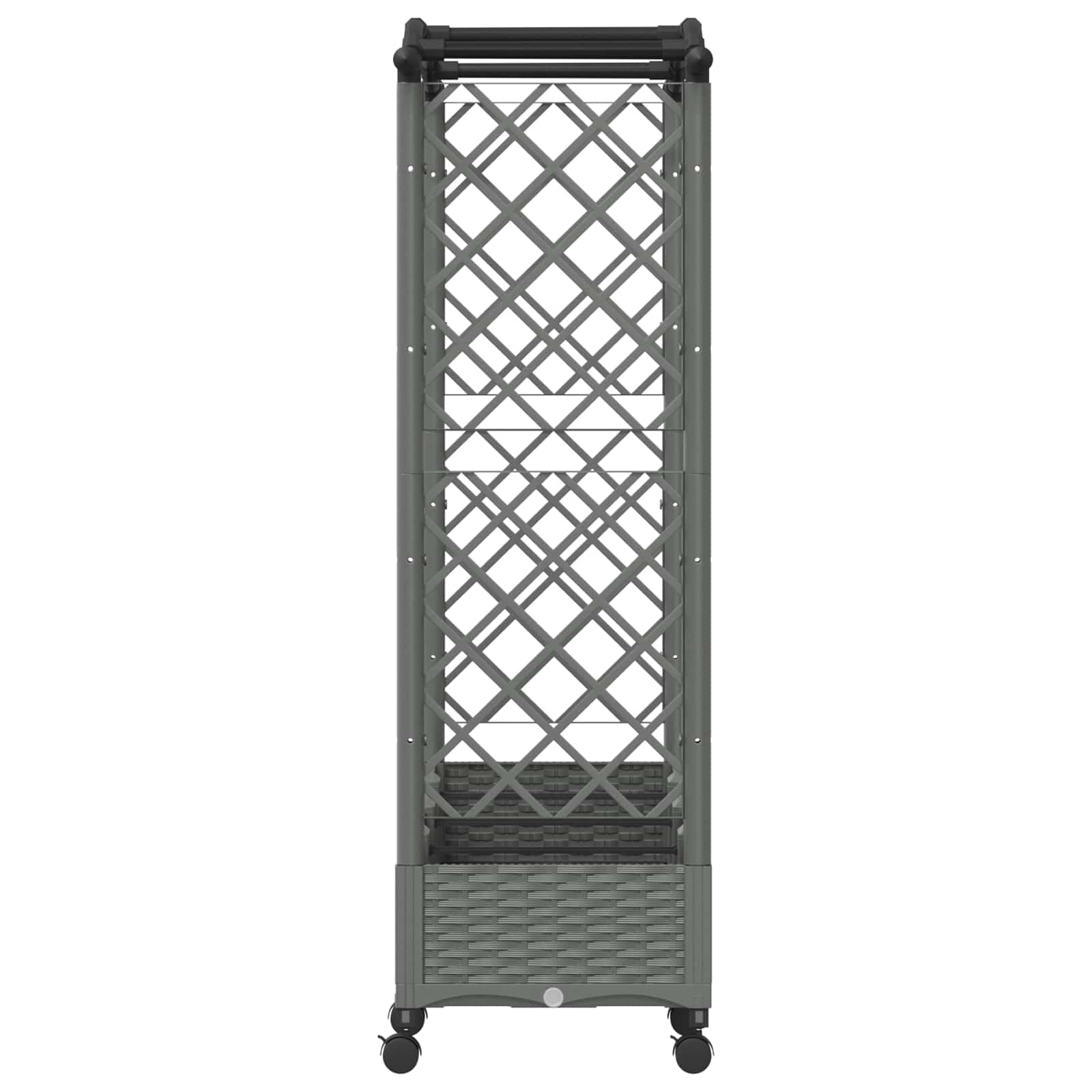 Verhoogd Bed met Trellis en Dak Lichtgrijs 207 x 40 x 129 cm PP