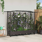Verhoogd tuinbed met trellis en dak bruin 203x40x129 cm PP