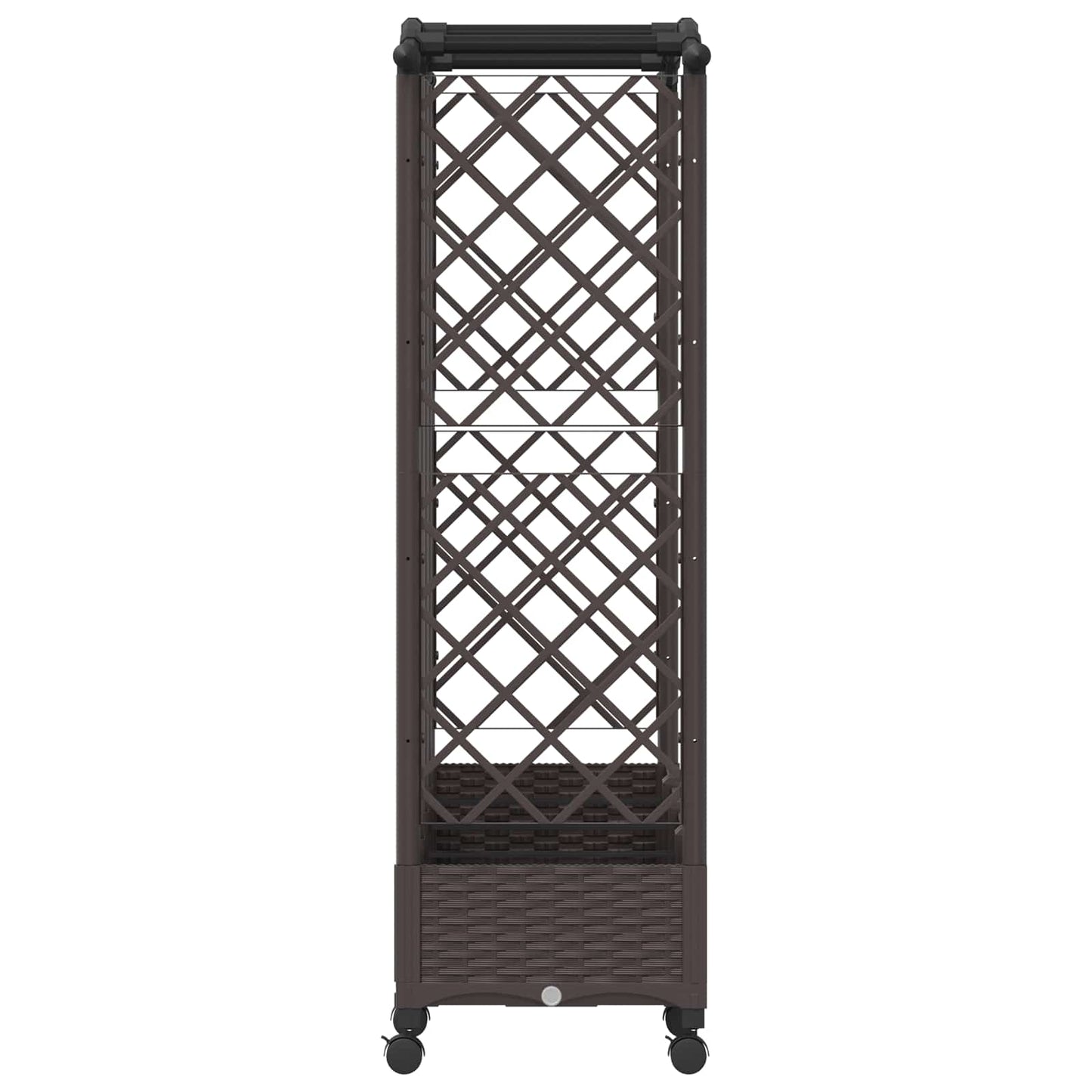 Verhoogd Bed met Trellis en Dak Bruin 203,5 x 40 x 129 cm PP