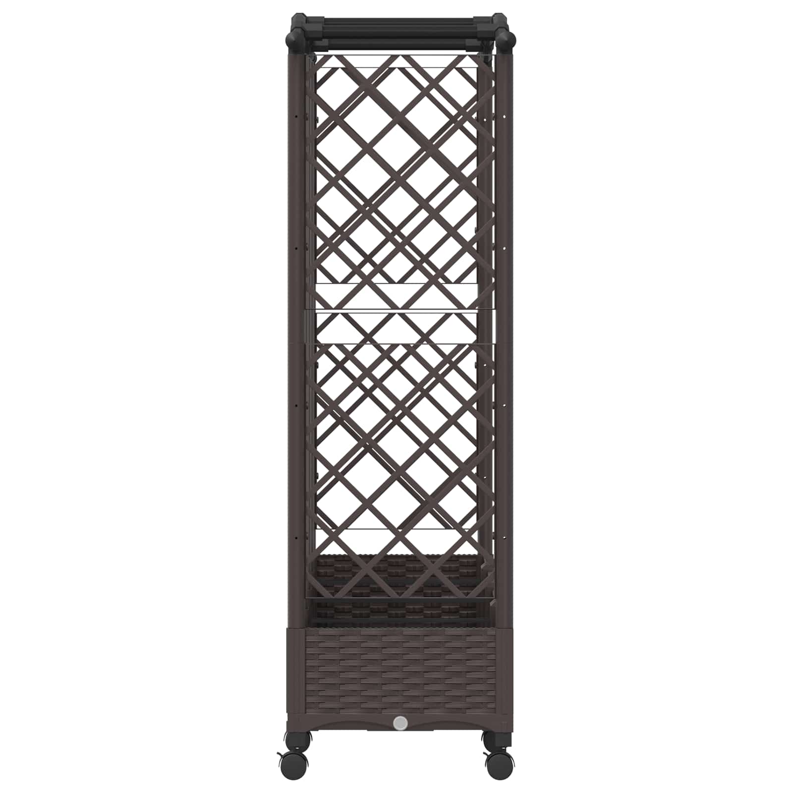 Verhoogd Bed met Trellis en Dak Bruin 203,5 x 40 x 129 cm PP