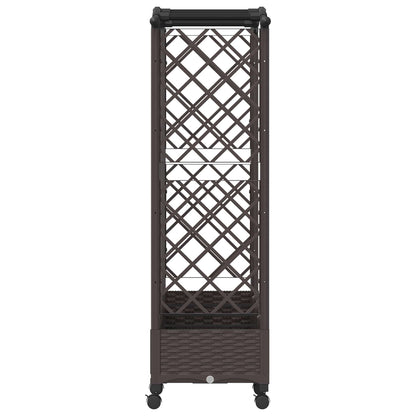 Verhoogd Bed met Trellis en Dak Bruin 203,5 x 40 x 129 cm PP