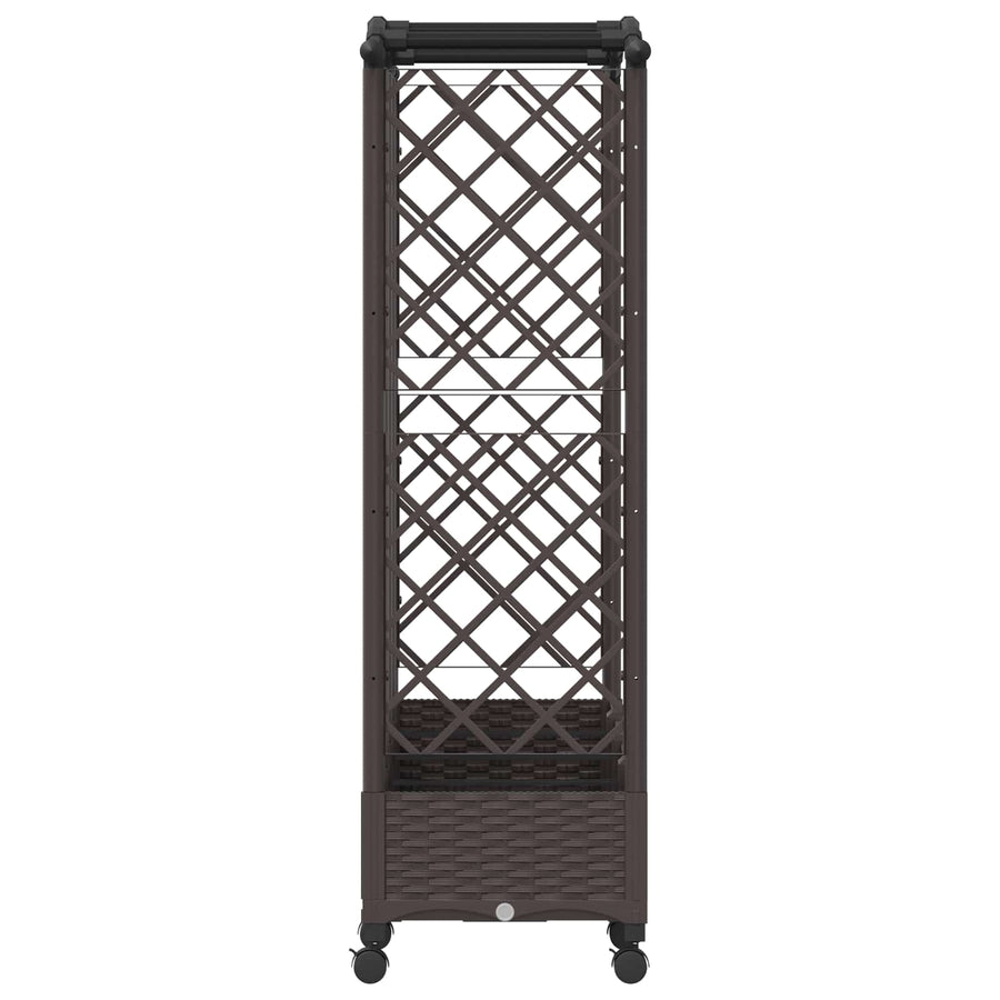 Verhoogd Bed met Trellis en Dak Bruin 203,5 x 40 x 129 cm PP