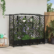 Verhoogd Bed met Trellis en Dak Zwart 203,5 x 40 x 129 cm PP