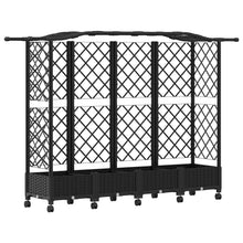 Verhoogd Bed met Trellis en Dak Zwart 203,5 x 40 x 129 cm PP