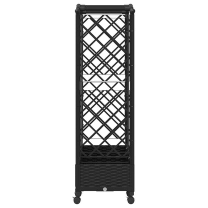 Verhoogd Bed met Trellis en Dak Zwart 203,5 x 40 x 129 cm PP